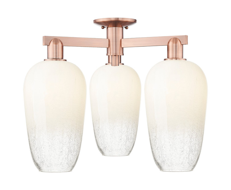 Innovations - 716-3F-AC-G484-7OP - Three Light Semi-Flush Mount - Arcadia - Antique Copper