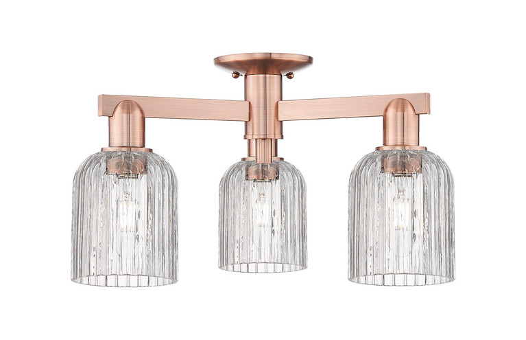 Innovations - 716-3F-AC-G559-5CL - Three Light Semi-Flush Mount - Arcadia - Antique Copper