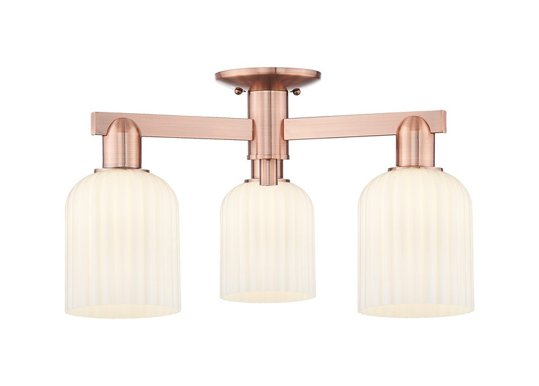Innovations - 716-3F-AC-G559-5GWH - Three Light Semi-Flush Mount - Arcadia - Antique Copper