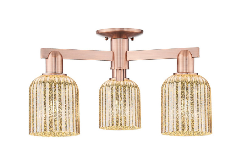 Innovations - 716-3F-AC-G559-5ME - Three Light Semi-Flush Mount - Arcadia - Antique Copper
