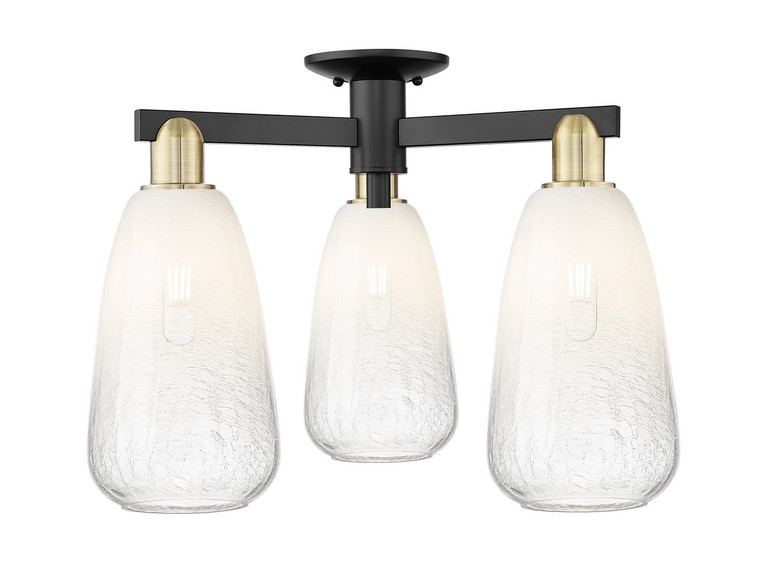 Innovations - 716-3F-BAB-G480-6OP - Three Light Semi-Flush Mount - Arcadia - Black Antique Brass