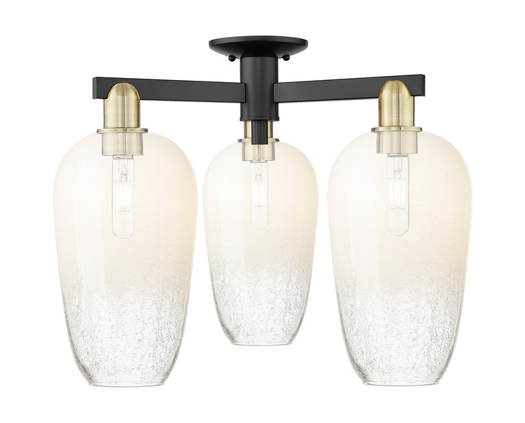 Innovations - 716-3F-BAB-G484-7OP - Three Light Semi-Flush Mount - Arcadia - Black Antique Brass