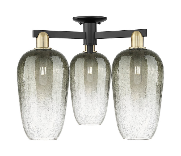 Innovations - 716-3F-BAB-G484-7SL - Three Light Semi-Flush Mount - Arcadia - Black Antique Brass
