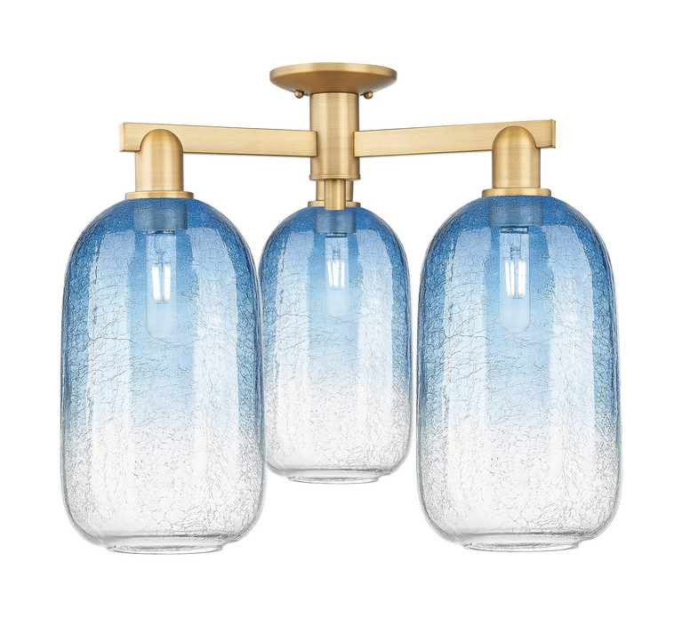 Innovations - 716-3F-BB-G482-7SB - Three Light Semi-Flush Mount - Arcadia - Brushed Brass