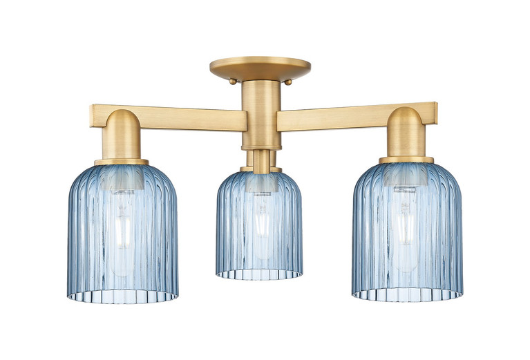 Innovations - 716-3F-BB-G559-5BL - Three Light Semi-Flush Mount - Arcadia - Brushed Brass