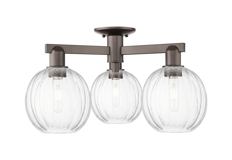 Innovations - 716-3F-OB-G458-7CL - Three Light Semi-Flush Mount - Arcadia - Oil Rubbed Bronze