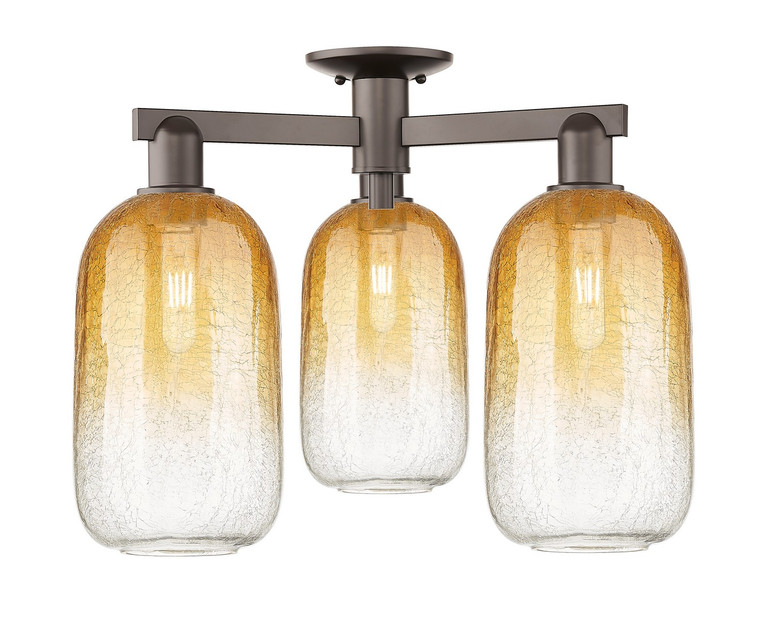 Innovations - 716-3F-OB-G482-7AM - Three Light Semi-Flush Mount - Arcadia - Oil Rubbed Bronze