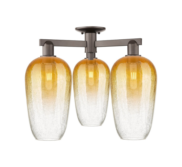 Innovations - 716-3F-OB-G484-7AM - Three Light Semi-Flush Mount - Arcadia - Oil Rubbed Bronze