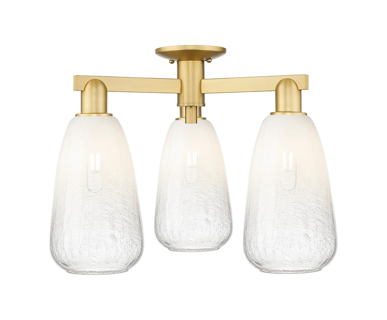 Innovations - 716-3F-SG-G480-6OP - Three Light Semi-Flush Mount - Arcadia - Satin Gold