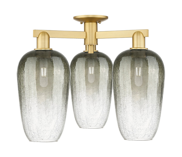 Innovations - 716-3F-SG-G484-7SL - Three Light Semi-Flush Mount - Arcadia - Satin Gold
