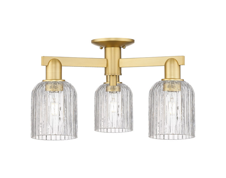 Innovations - 716-3F-SG-G559-5CL - Three Light Semi-Flush Mount - Arcadia - Satin Gold