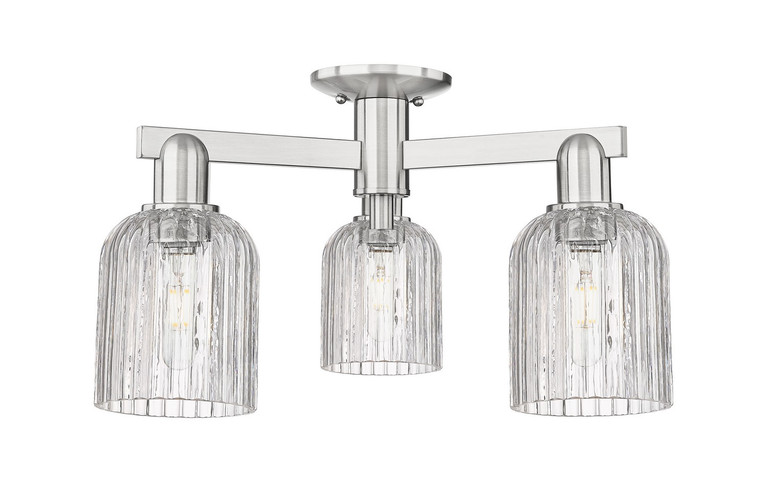 Innovations - 716-3F-SN-G559-5CL - Three Light Semi-Flush Mount - Arcadia - Brushed Satin Nickel