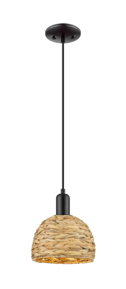 Innovations - 716-1P-BK-RBD-8-NAT - One Light Mini Pendant - Arcadia - Matte Black