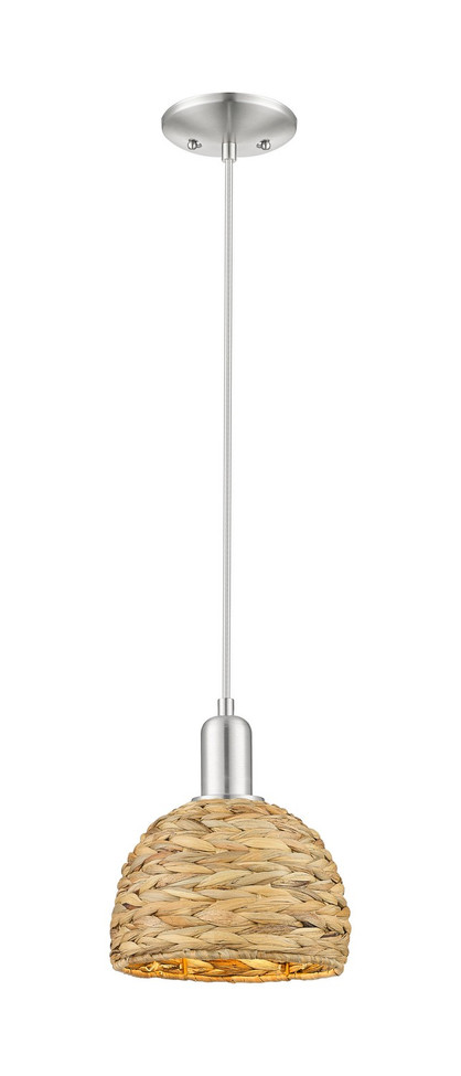 Innovations - 716-1P-SN-RBD-8-NAT - One Light Mini Pendant - Arcadia - Satin Nickel