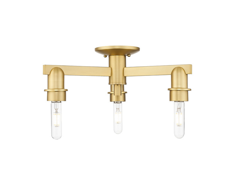 Innovations - 716-3F-SG - Three Light Semi-Flush Mount - Arcadia - Satin Gold