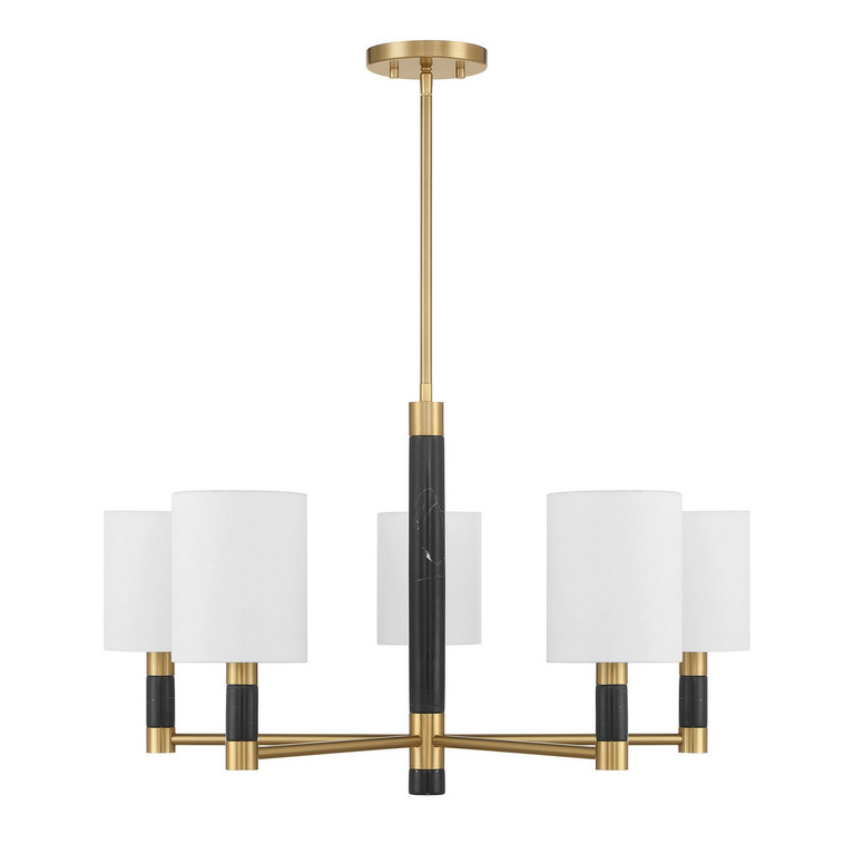 Savoy House - 1-4606-5-322 - Five Light Chandelier - Conrad - Warm Brass