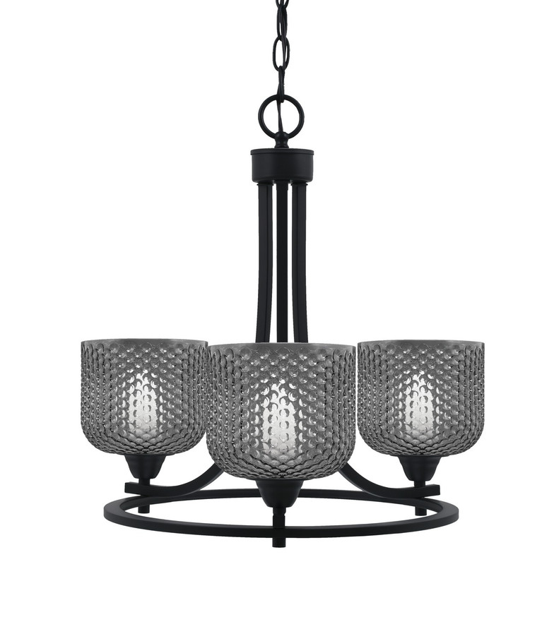 Toltec Lighting - 3403-MB-4612 - Three Light Chandelier - Paramount - Matte Black