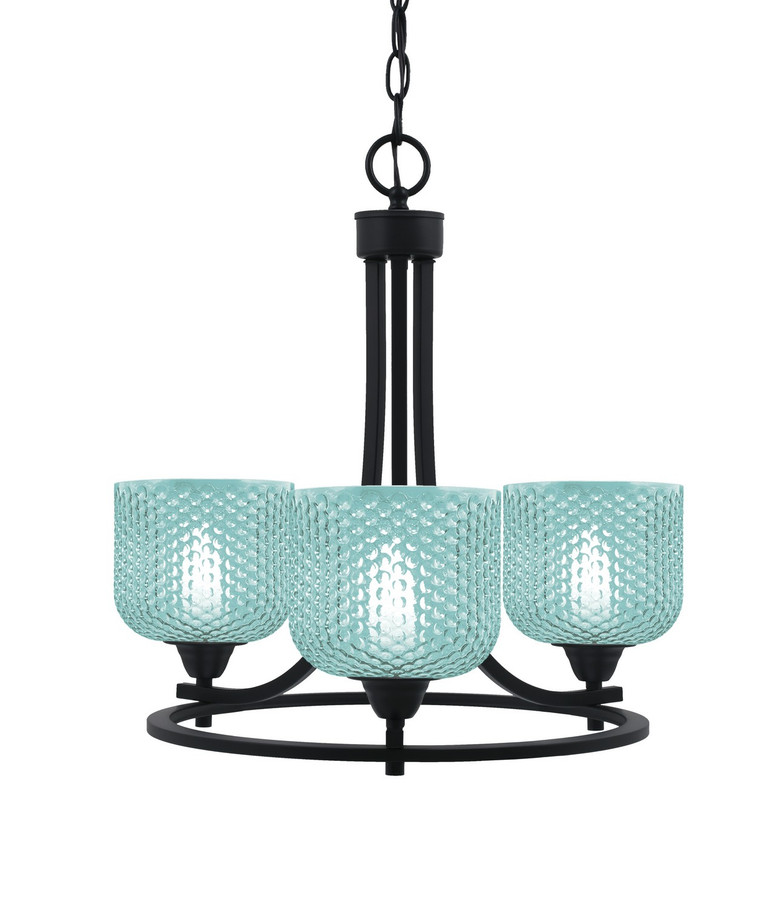 Toltec Lighting - 3403-MB-4615 - Three Light Chandelier - Paramount - Matte Black