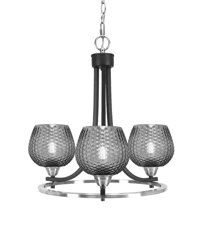 Toltec Lighting - 3403-MBBN-4602 - Three Light Chandelier - Paramount - Matte Black & Brushed Nickel
