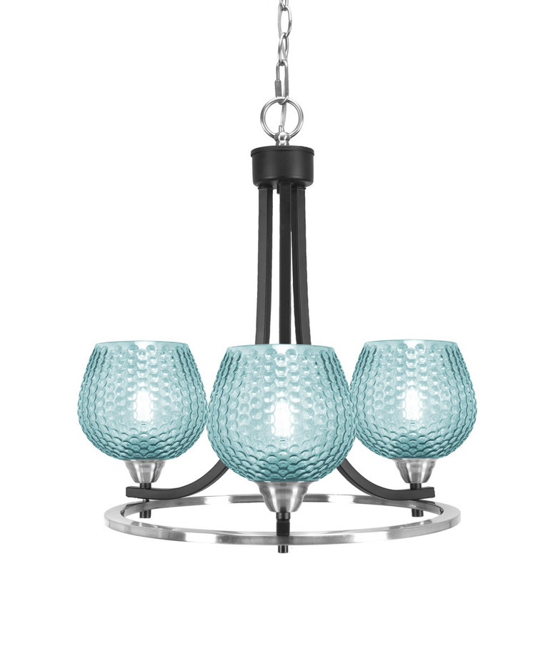 Toltec Lighting - 3403-MBBN-4605 - Three Light Chandelier - Paramount - Matte Black & Brushed Nickel