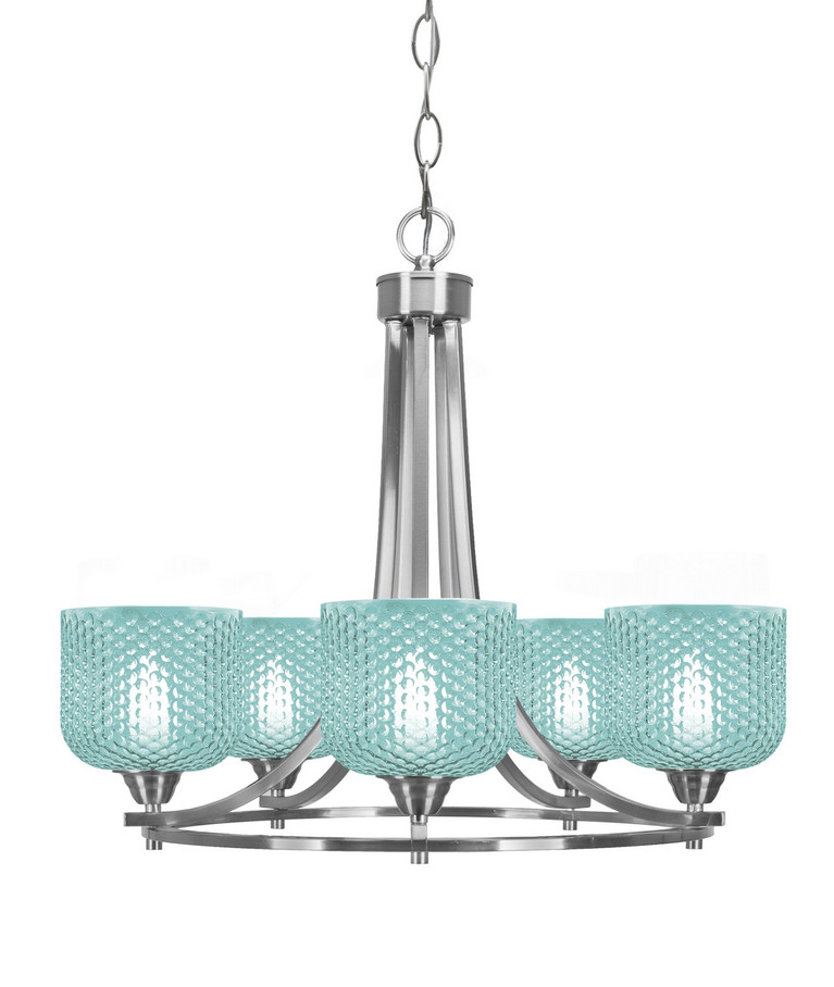 Toltec Lighting - 3405-BN-4615 - Five Light Chandelier - Paramount - Brushed Nickel