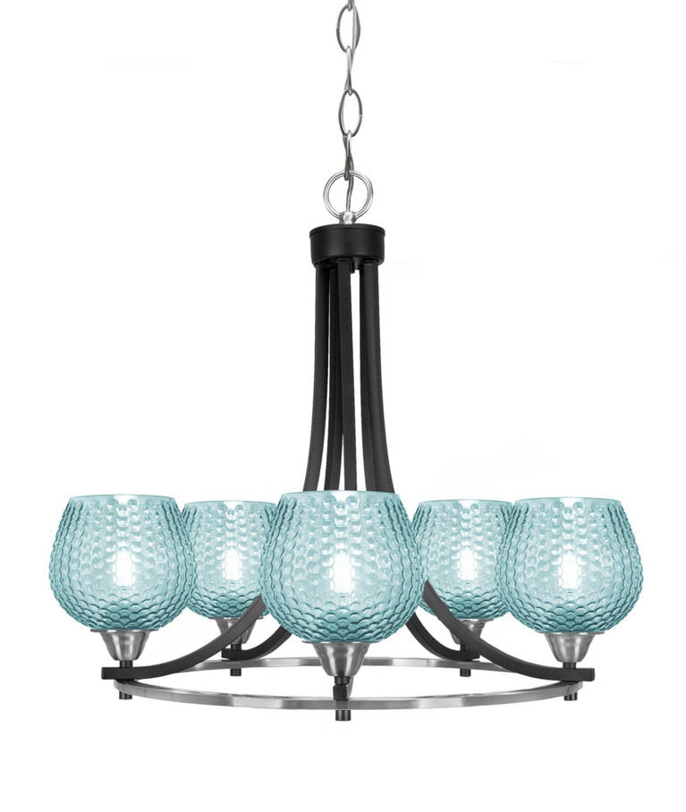 Toltec Lighting - 3405-MBBN-4605 - Five Light Chandelier - Paramount - Matte Black & Brushed Nickel