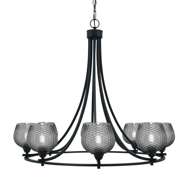 Toltec Lighting - 3408-MB-4602 - Eight Light Chandelier - Paramount - Matte Black
