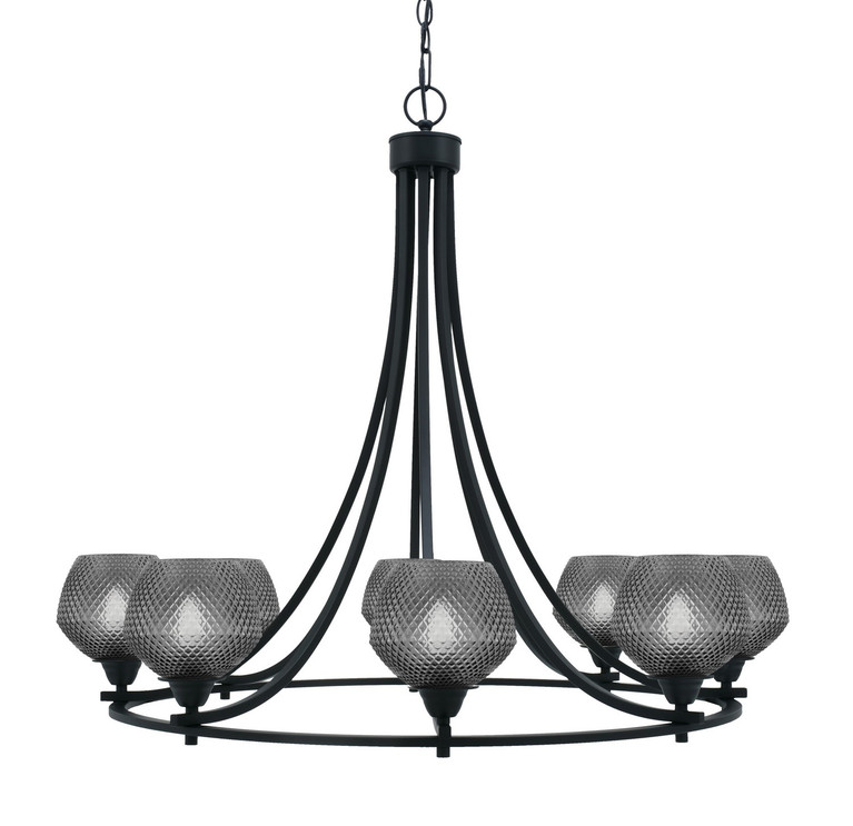 Toltec Lighting - 3408-MB-4622 - Eight Light Chandelier - Paramount - Matte Black