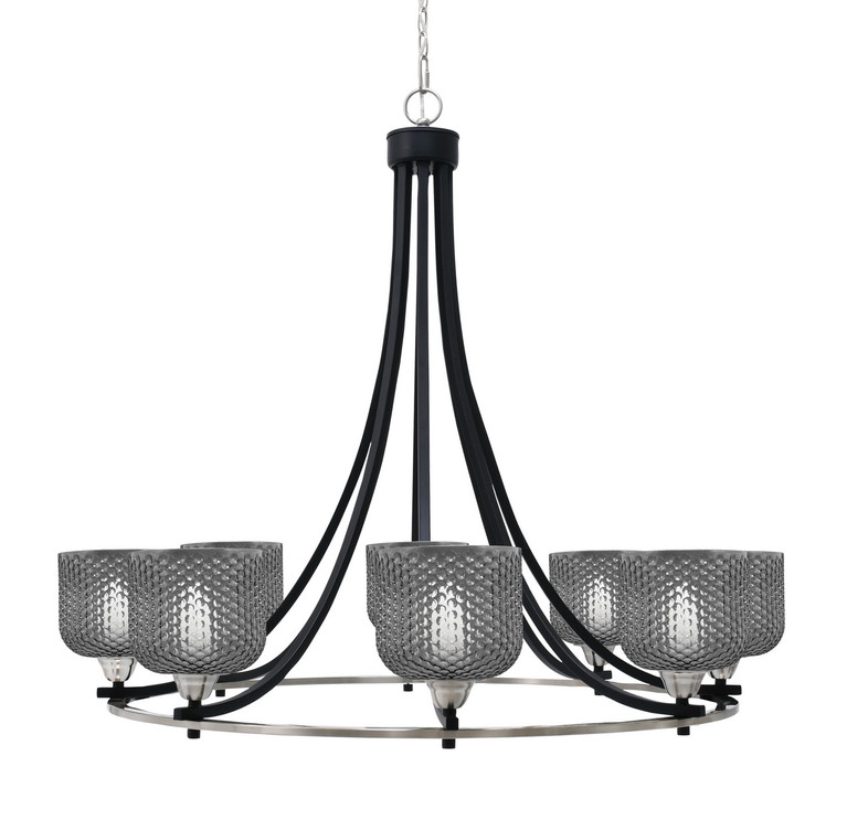 Toltec Lighting - 3408-MBBN-4612 - Eight Light Chandelier - Paramount - Matte Black & Brushed Nickel