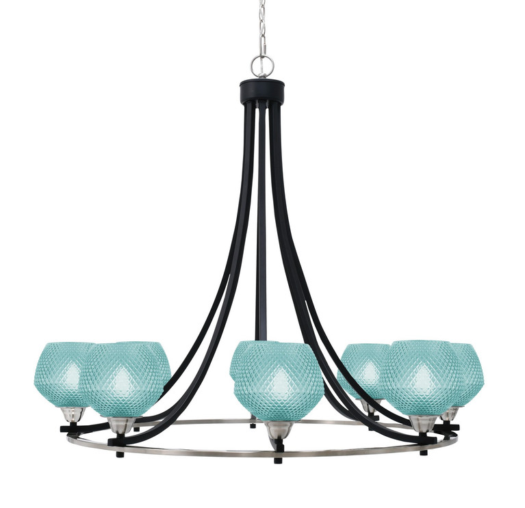 Toltec Lighting - 3408-MBBN-4625 - Eight Light Chandelier - Paramount - Matte Black & Brushed Nickel