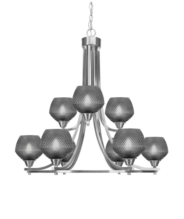 Toltec Lighting - 3409-BN-4622 - Nine Light Chandelier - Paramount - Brushed Nickel