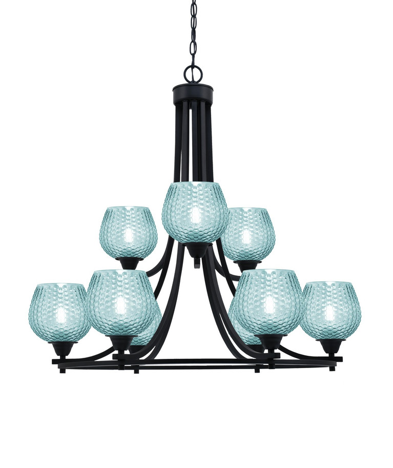 Toltec Lighting - 3409-MB-4605 - Nine Light Chandelier - Paramount - Matte Black