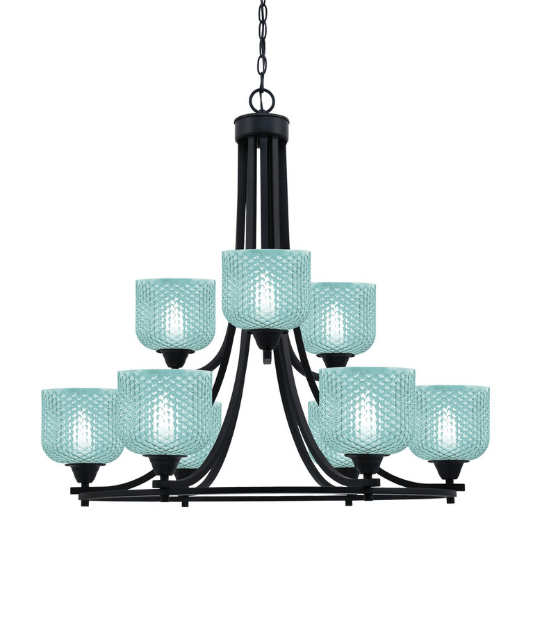 Toltec Lighting - 3409-MB-4615 - Nine Light Chandelier - Paramount - Matte Black