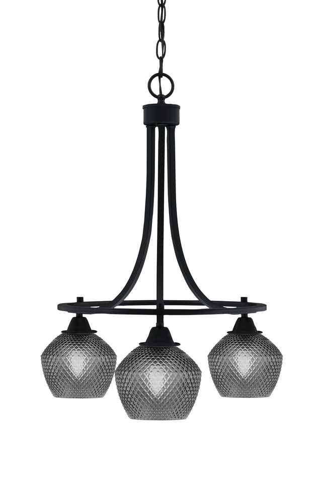 Toltec Lighting - 3413-MB-4622 - Three Light Chandelier - Paramount - Matte Black