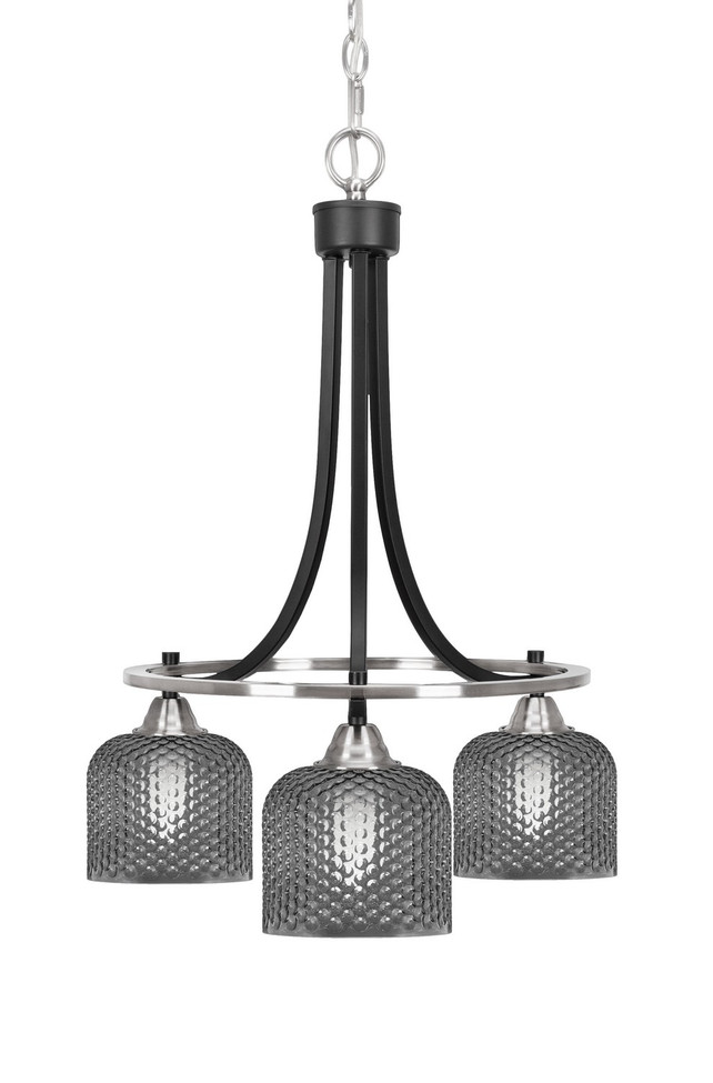 Toltec Lighting - 3413-MBBN-4612 - Three Light Chandelier - Paramount - Matte Black & Brushed Nickel