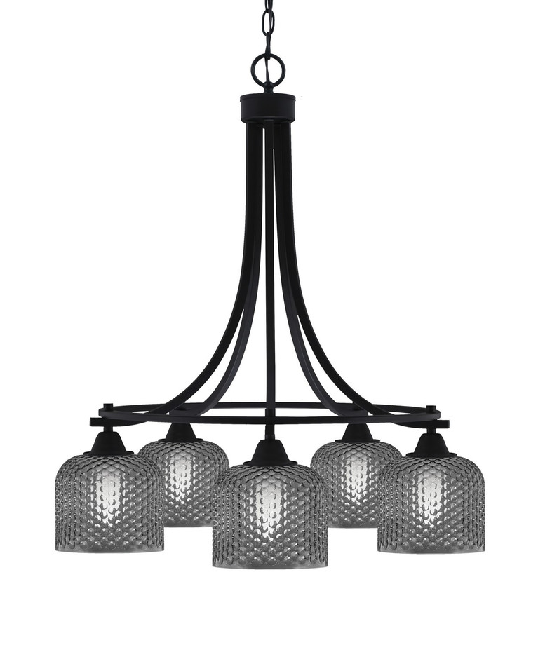 Toltec Lighting - 3415-MB-4612 - Five Light Chandelier - Paramount - Matte Black