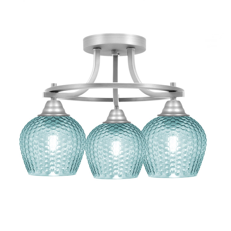Toltec Lighting - 3417-BN-4605 - Three Light Semi-Flush Mount - Paramount - Brushed Nickel