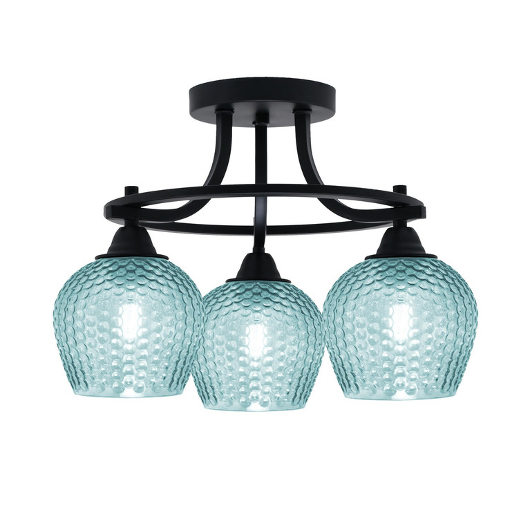 Toltec Lighting - 3417-MB-4605 - Three Light Semi-Flush Mount - Paramount - Matte Black