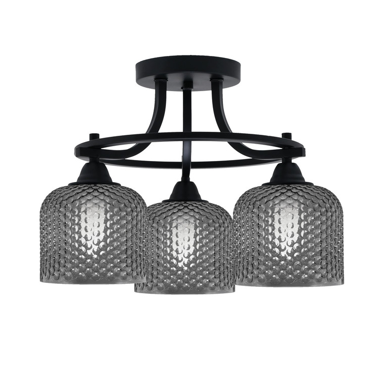 Toltec Lighting - 3417-MB-4612 - Three Light Semi-Flush Mount - Paramount - Matte Black