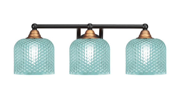 Toltec Lighting - 3423-MBBR-4615 - Three Light Bath Bar - Paramount - Matte Black & Brass