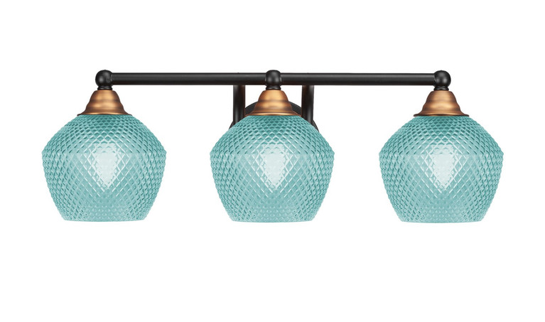 Toltec Lighting - 3423-MBBR-4625 - Three Light Bath Bar - Paramount - Matte Black & Brass