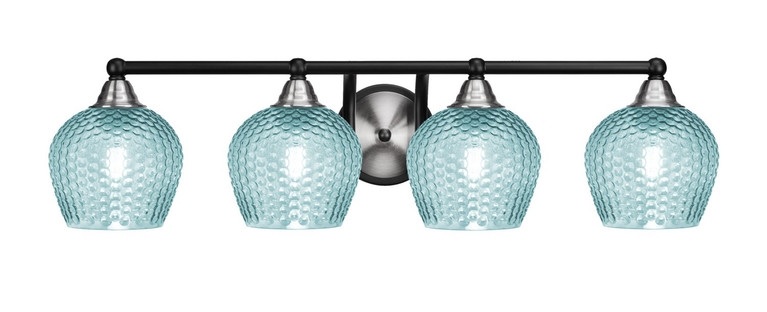 Toltec Lighting - 3424-MBBN-4605 - Four Light Bath Bar - Paramount - Matte Black & Brushed Nickel