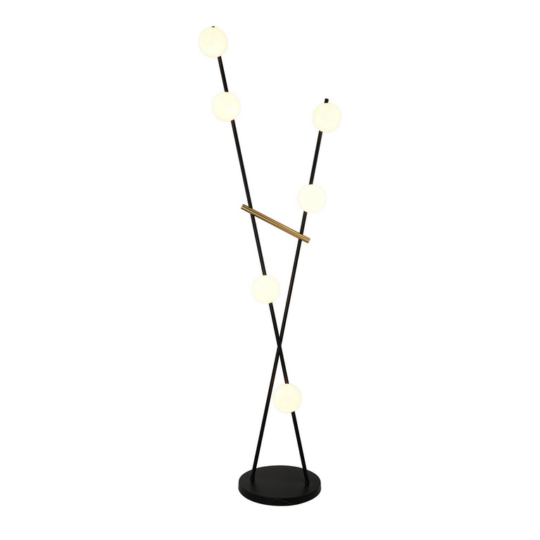 Artcraft - AC10046BK - LED Floor Lamp - Cortina - Black Brushed Brass
