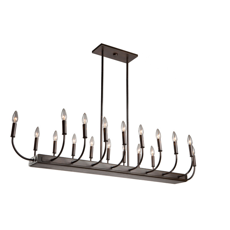 Artcraft - AC11057BU - 18 Light Island Pendant - Aberdeen - Brunito bronze/light wood