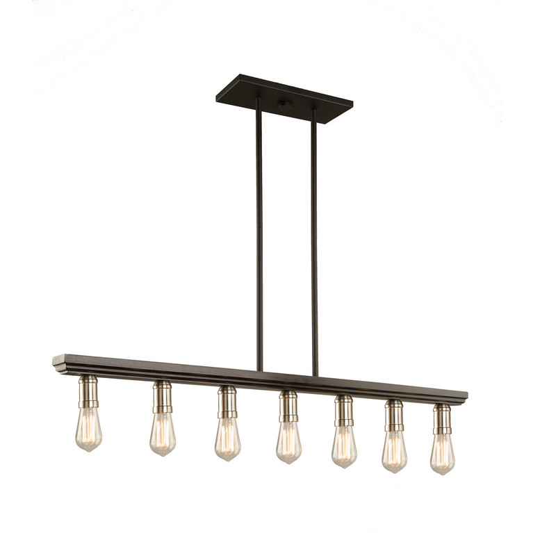 Artcraft - AC11358BN - Seven Light Island Pendant - Sandalwood - Brushed Nickel