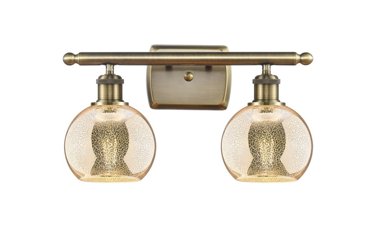 Innovations - 516-2W-AB-G128-6 - Two Light Bath Vanity - Ballston - Antique Brass