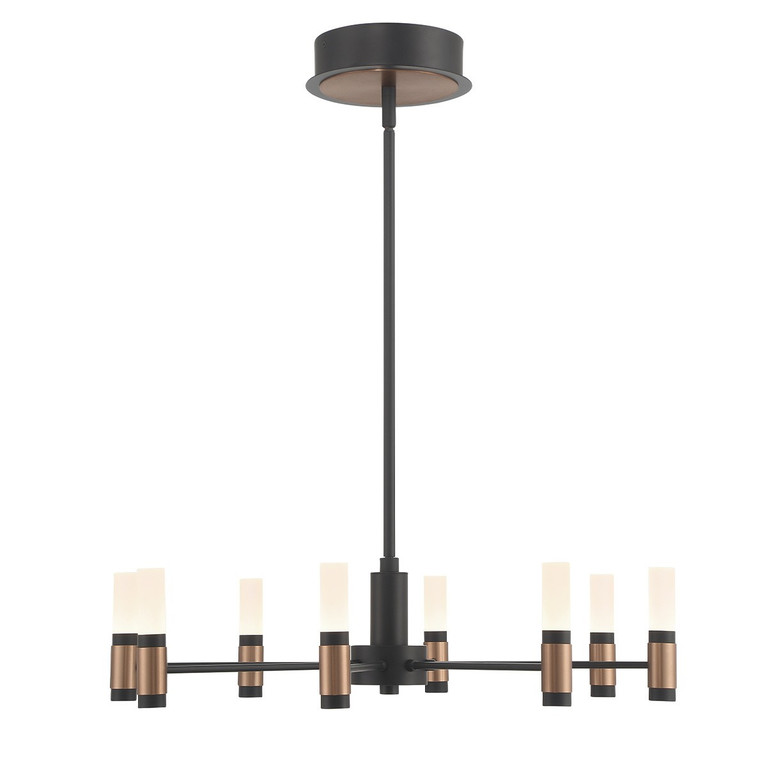 Eurofase - 46352-019 - ALBANY-CHD-8LT-24IN-BRBM-WH - ALBANY - Brass-Black