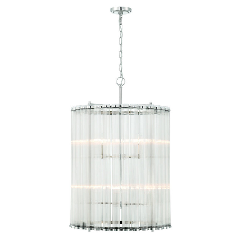 Eurofase - 47238-022 - Eight Light Chandelier - Glasbury - Polished Nickel