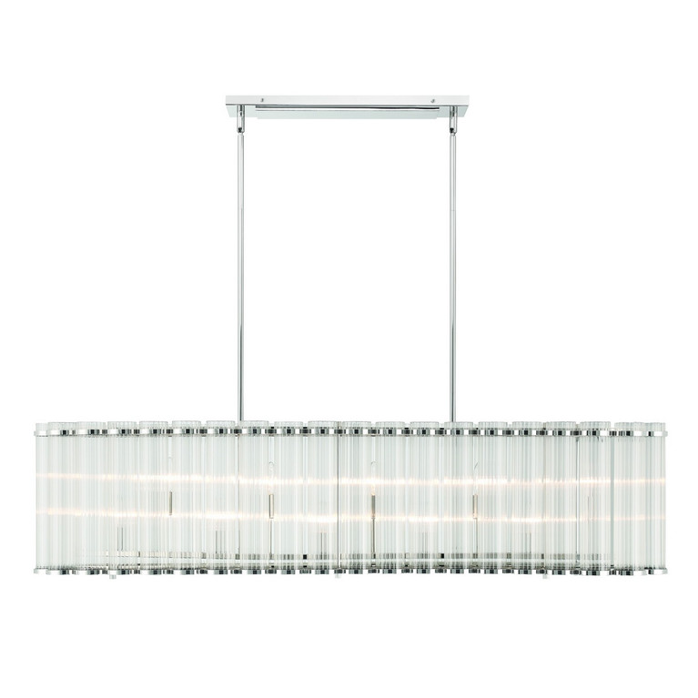 Eurofase - 47240-025 - Ten Light Linear Chandelier - Glasbury - Polished Nickel