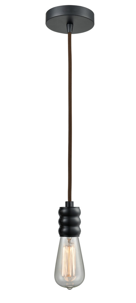 Innovations - 100BK-10BR-5BK - One Light Mini Pendant - Gatsby - Matte Black